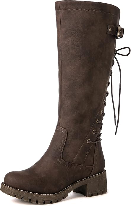 Globalwin Women's Lace Up Knee High Boots