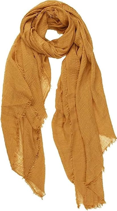 Cotton Blend Crinkle Scarf