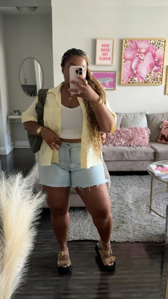 Oversized Button-Up+Shorts