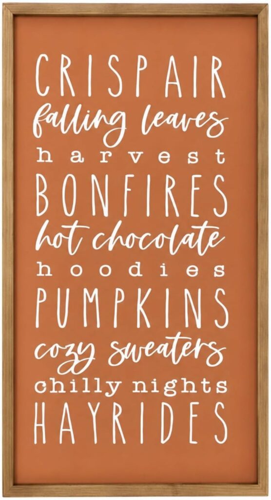 Large Autumn Sign Home Decor