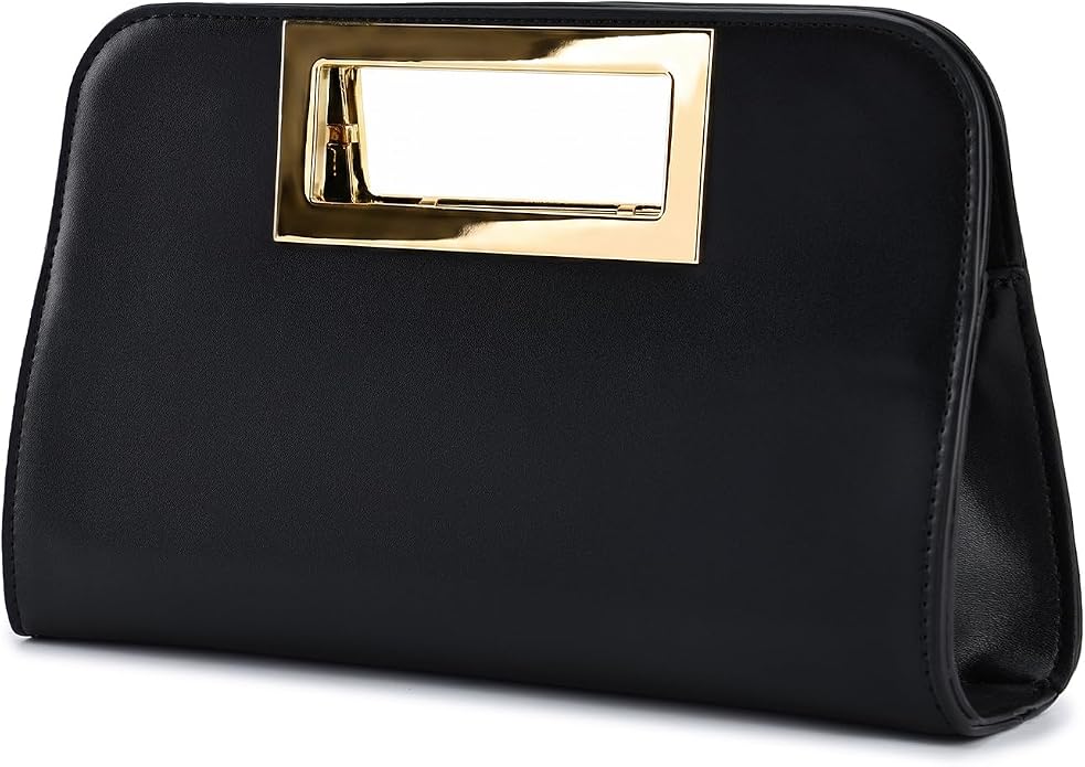 Vegan Leather Cut-Out Handle Evening Handbag