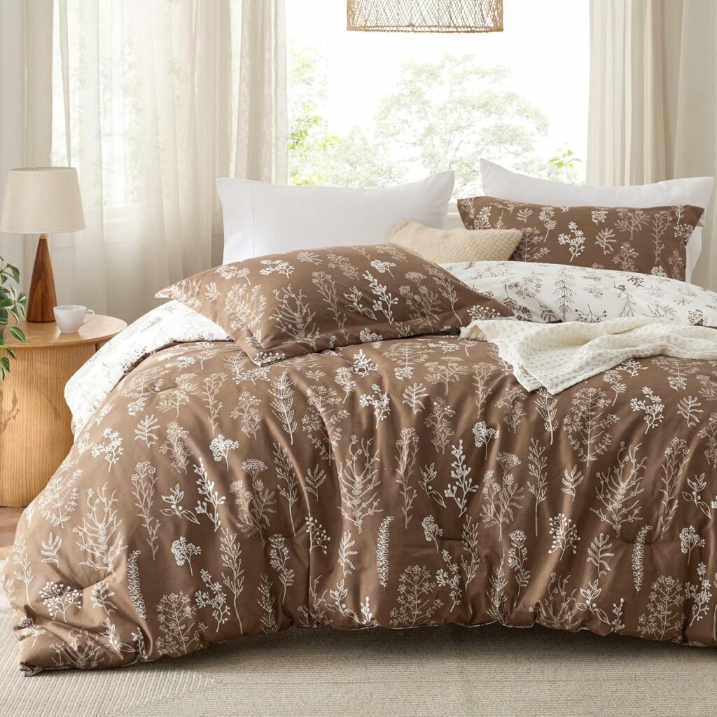 Bedsure Dark Brown Twin/Twin XL Comforter Set