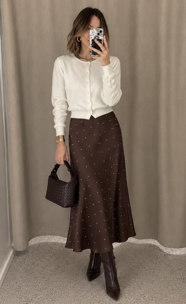 Midi Skirt and Cardigan