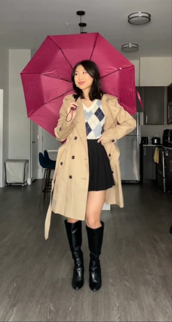 Raincoat + Mini Skirt