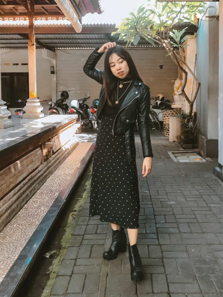 Leather Jacket + Dress