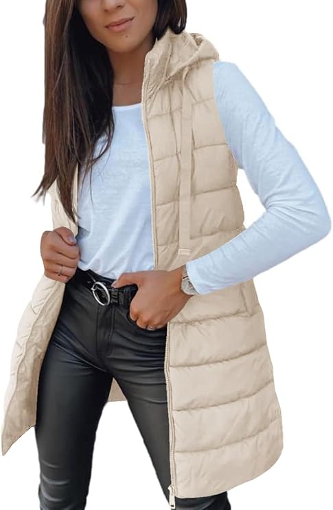 Women's Long Winter Puffer Vest