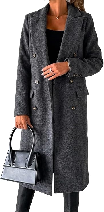 Long Wool Double Breasted Trench Coat