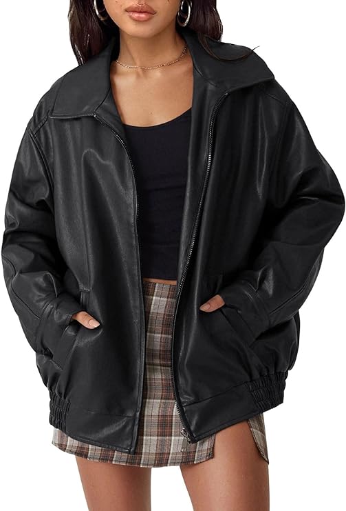 Oversized Faux Leather Jacket