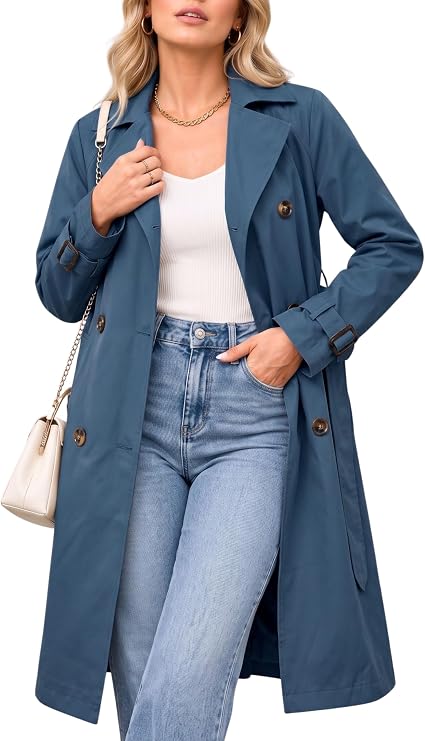 Women's Long Oversized Lapel Trench Coat