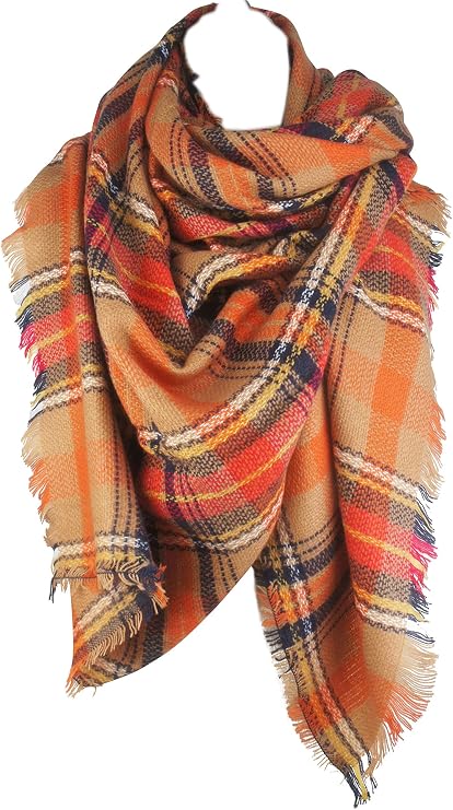 Plaid Fall Blanket Scarf